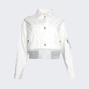 Sacai White Denim Jacket Size 2 Brand New with tags